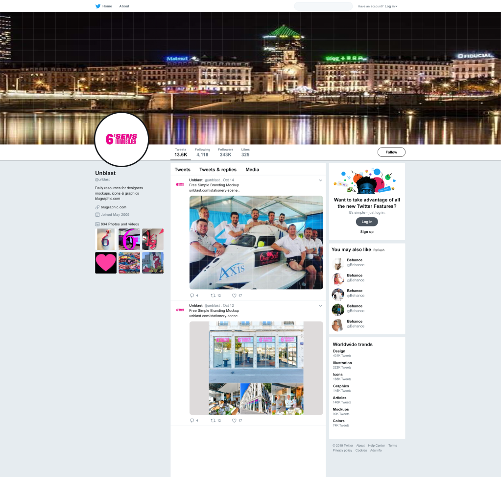 Twitter Page Mockup